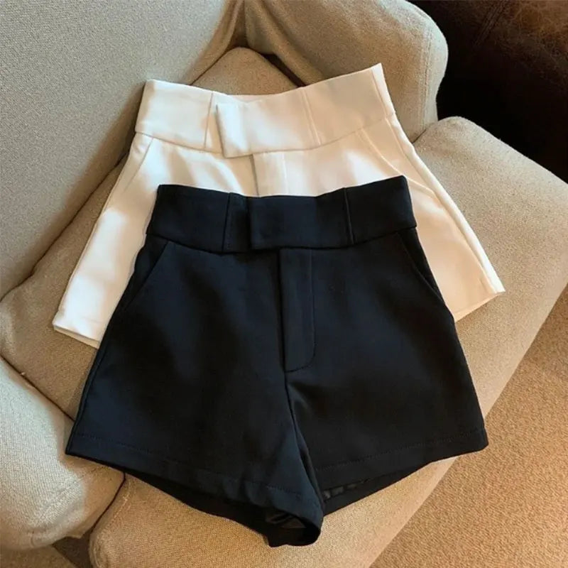 Women's High Waist Black Shorts – Casual Style