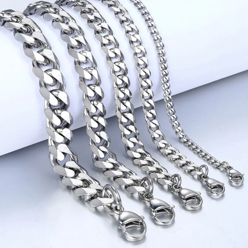 Classic Stainless Steel Cuban Chain Bracelet
