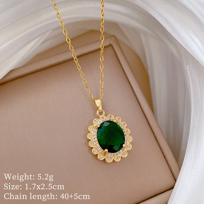 【】 Multi-element style copper micro-inlaid combination women's exquisite chain