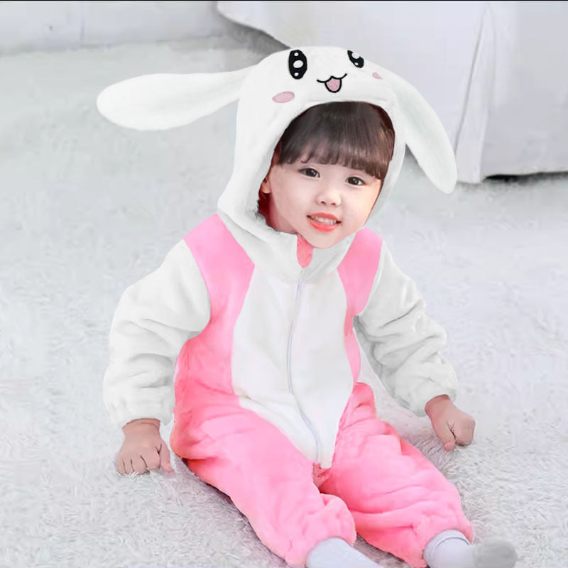 Children's and babies' one-piece suits, home crawling clothes, thickened spring and autumn clothes, warm clothes for babies going out, cute and super adorable cartoon