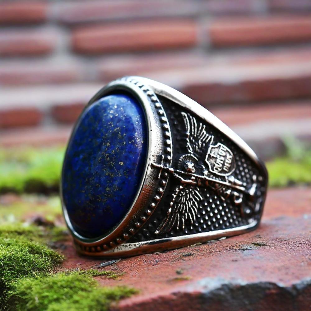 IBEX Vintage Blue Stone Signet Ring