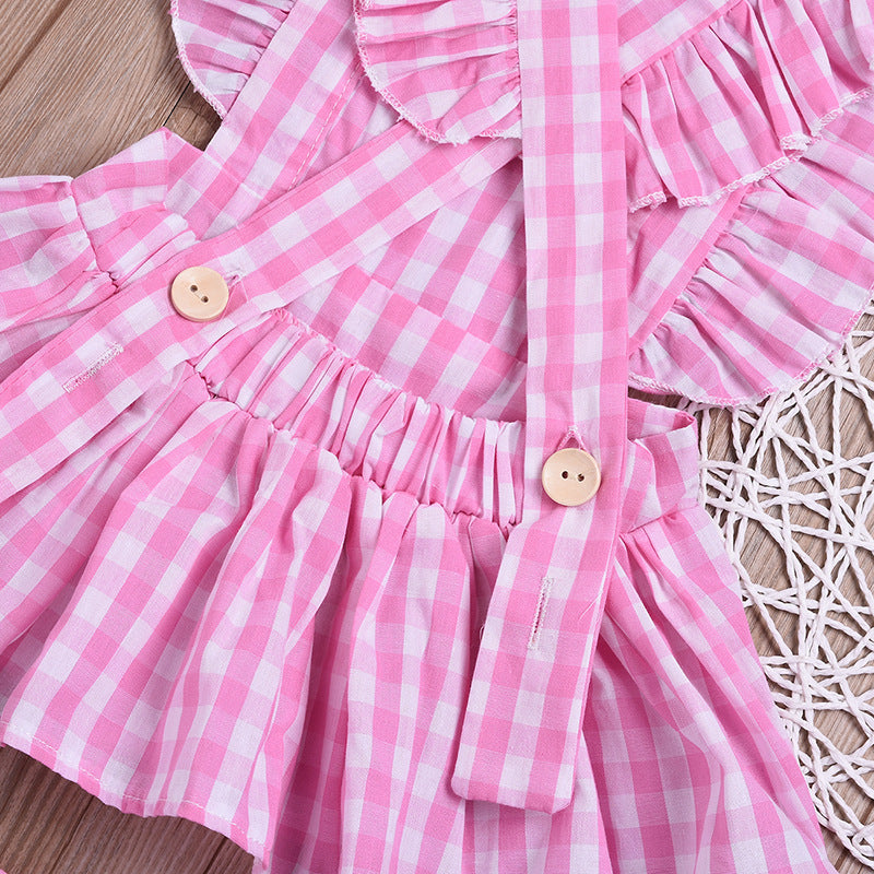 Baby Girl Pink Striped Sleeveless Top & Bloomers Set