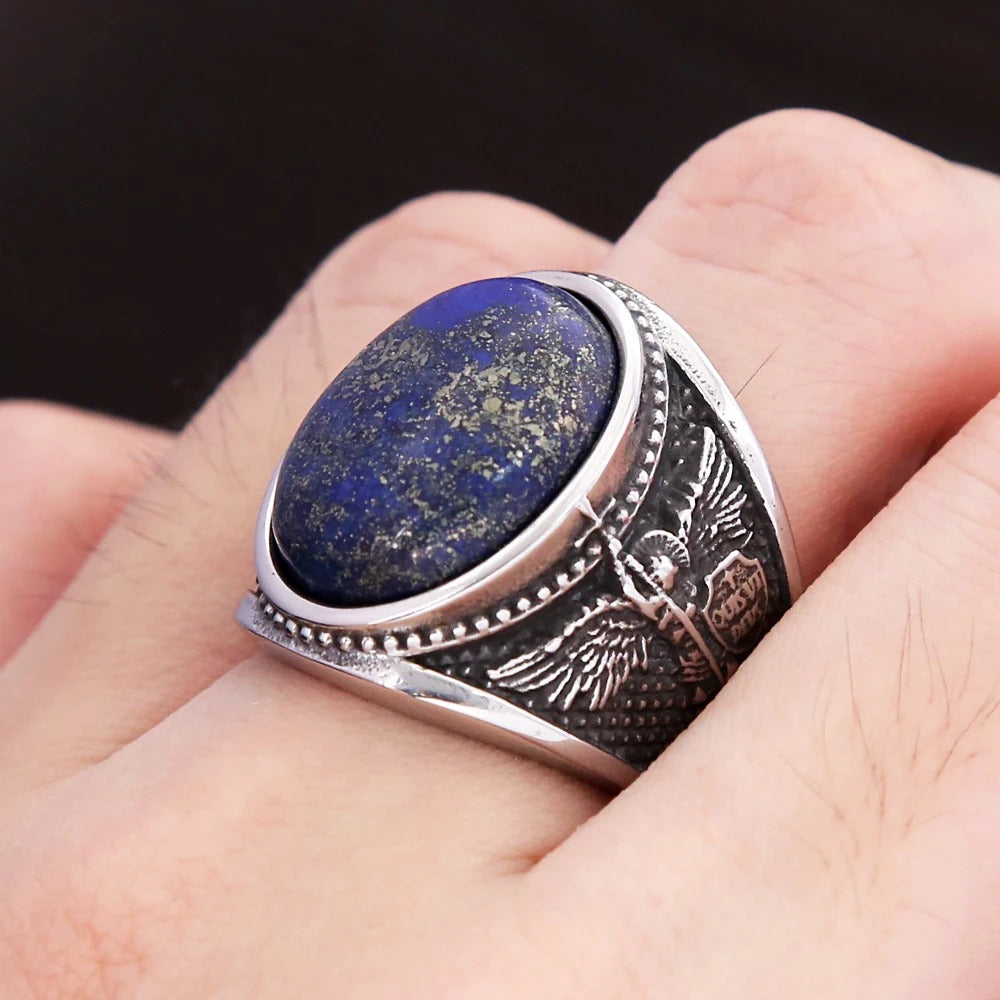 IBEX Vintage Blue Stone Signet Ring