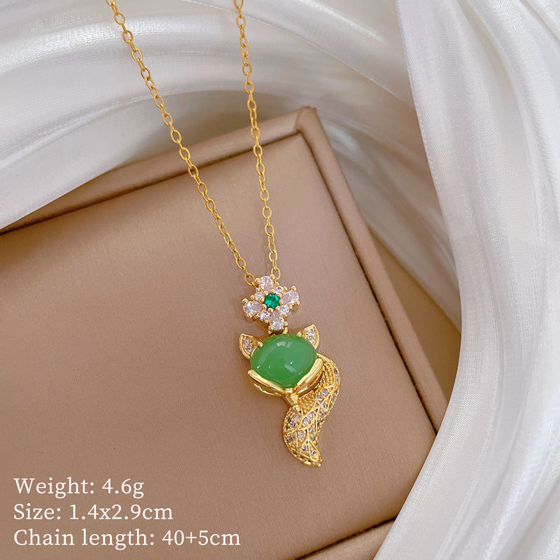 【】 Multi-element style copper micro-inlaid combination women's exquisite chain