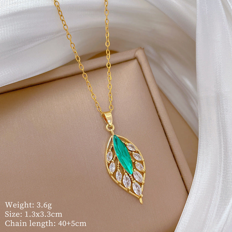 【】 Multi-element style copper micro-inlaid combination women's exquisite chain