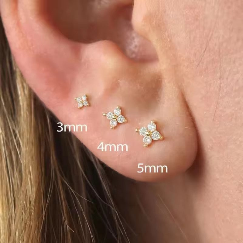 -style stud earrings, mini micro-inlaid earrings and earrings, no need to take them off when sleeping