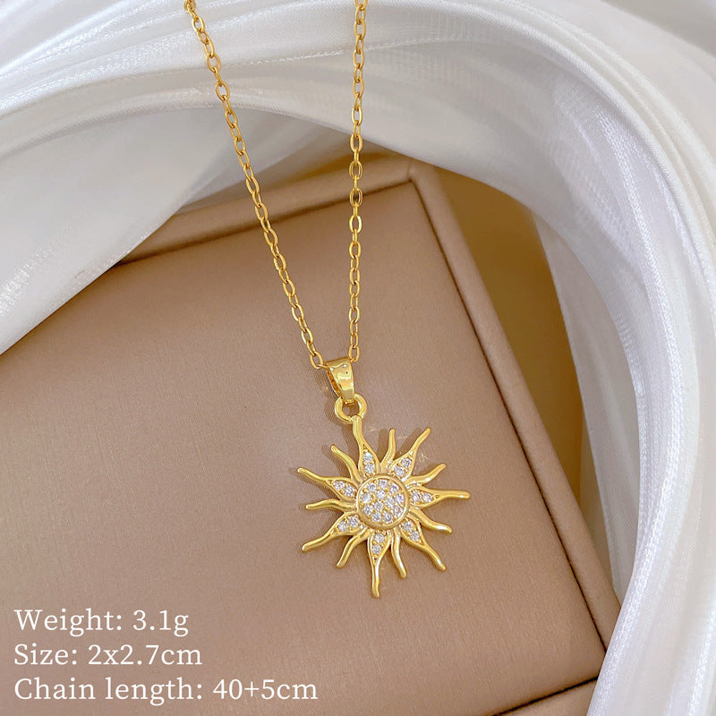 【】 Multi-element style copper micro-inlaid combination women's exquisite chain
