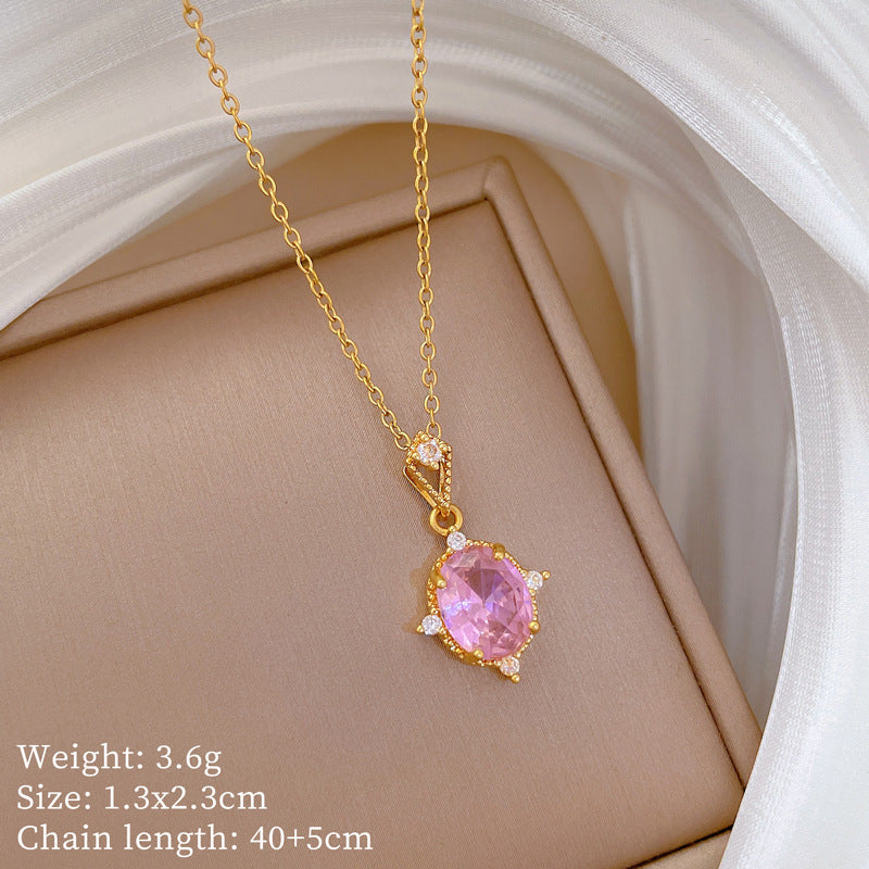 【】 Multi-element style copper micro-inlaid combination women's exquisite chain