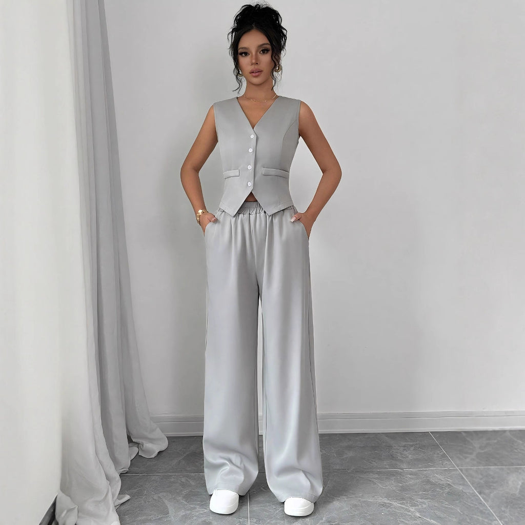 IBEX Women’s Tailored Vest & Wide-Leg Pants Set