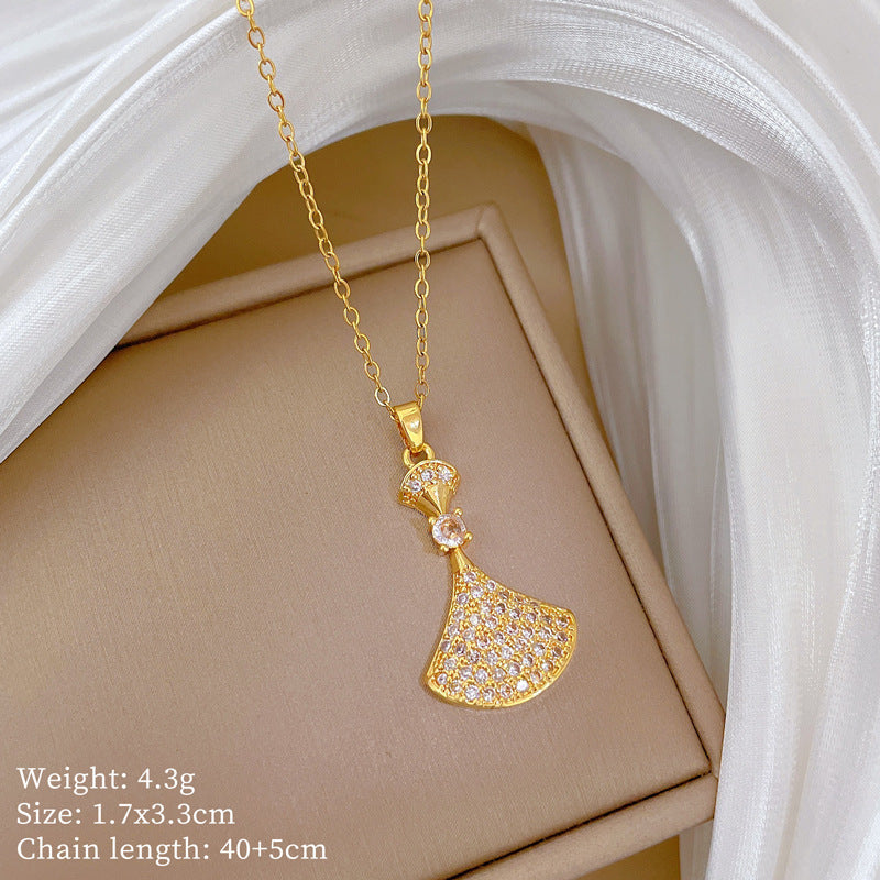 【】 Multi-element style copper micro-inlaid combination women's exquisite chain