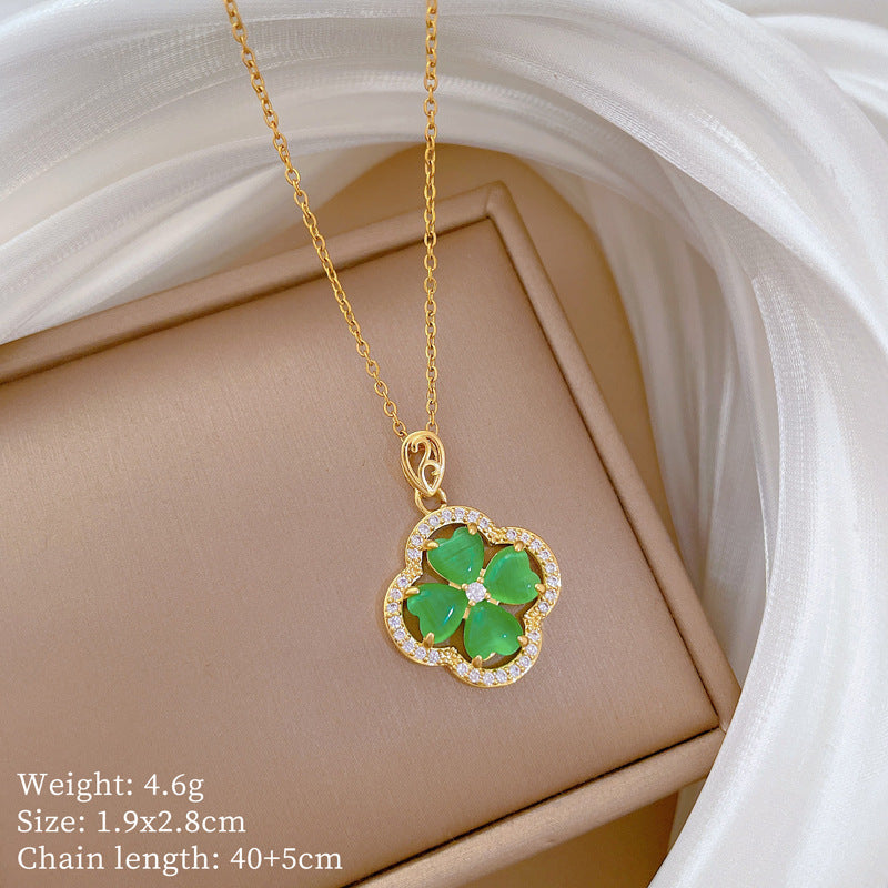 【】 Multi-element style copper micro-inlaid combination women's exquisite chain