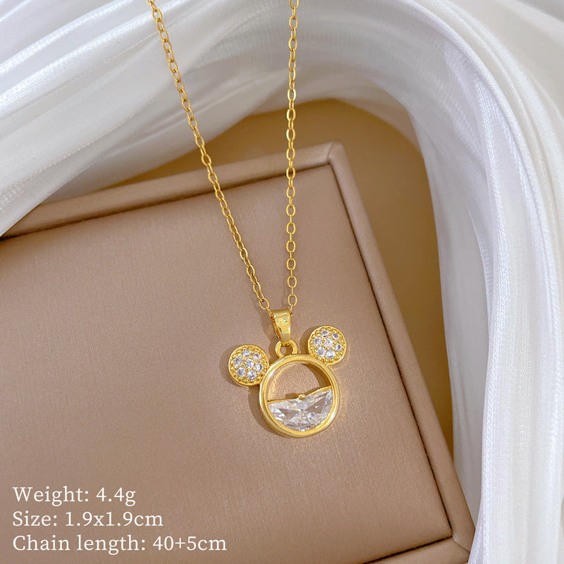 【】 Multi-element style copper micro-inlaid combination women's exquisite chain