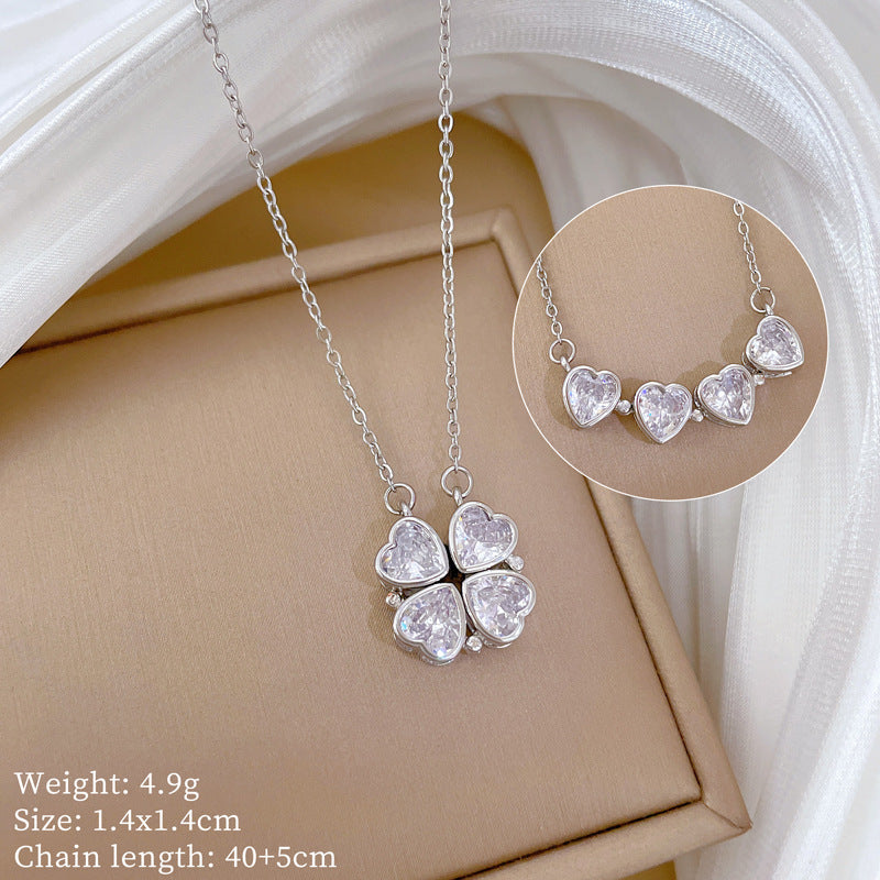 【】 Multi-element style copper micro-inlaid combination women's exquisite chain