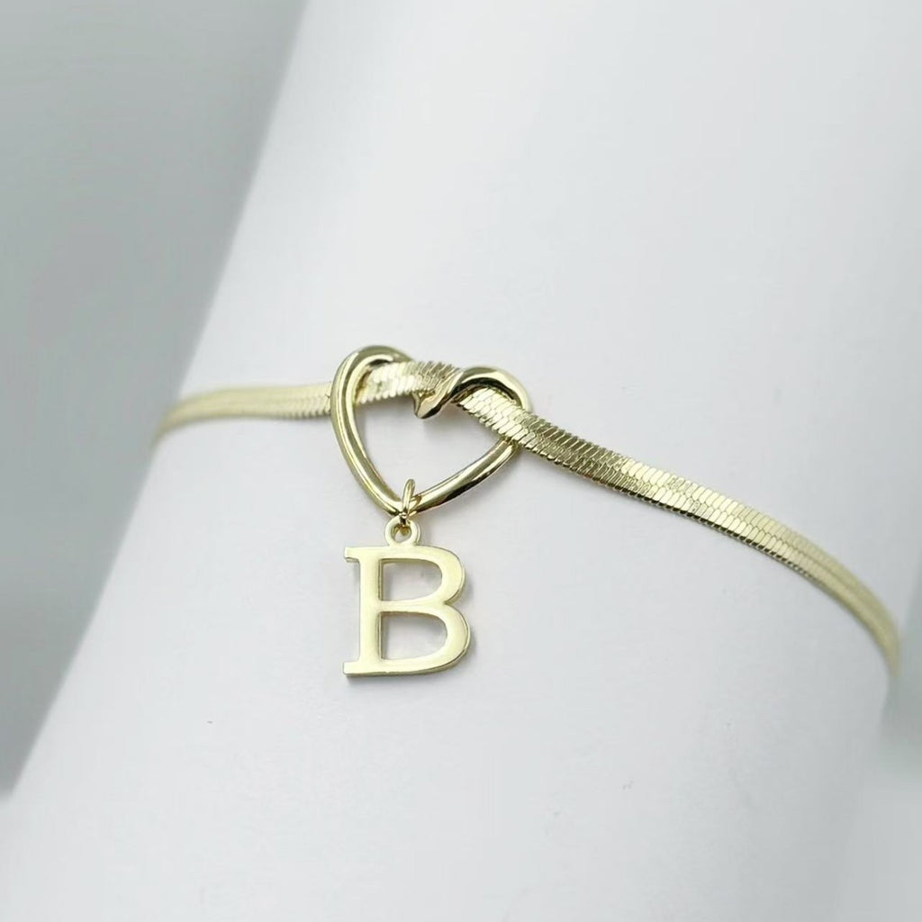 18K English letter anklets, versatile knotted anklets, anklets for women