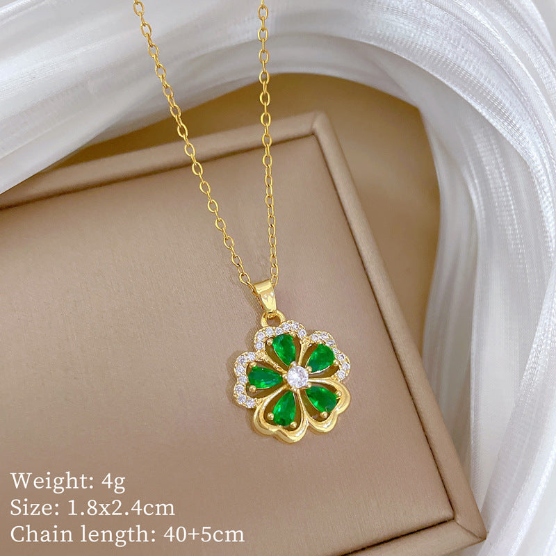 【】 Multi-element style copper micro-inlaid combination women's exquisite chain