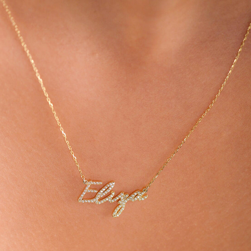 925 Silver full name letter couple necklaces