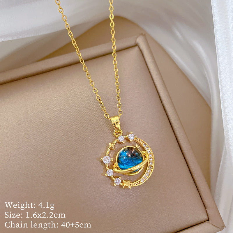 【】 Multi-element style copper micro-inlaid combination women's exquisite chain
