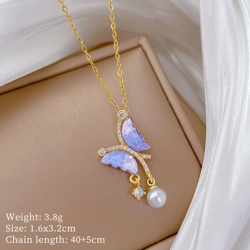 【】 Multi-element style copper micro-inlaid combination women's exquisite chain