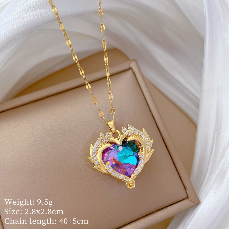 【】 Multi-element style copper micro-inlaid combination women's exquisite chain