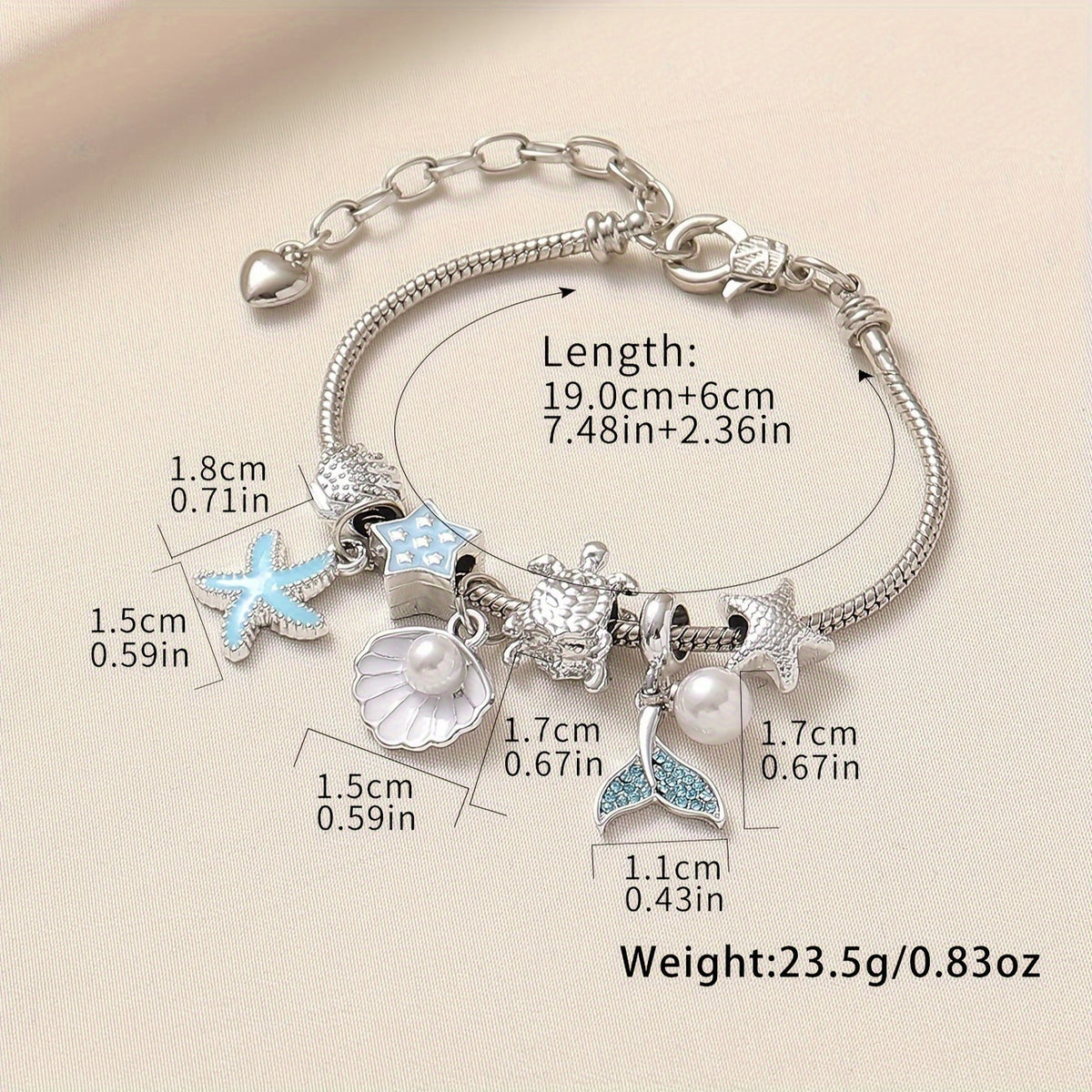 IBEX Celestial Sun & Moon Charm Bracelet