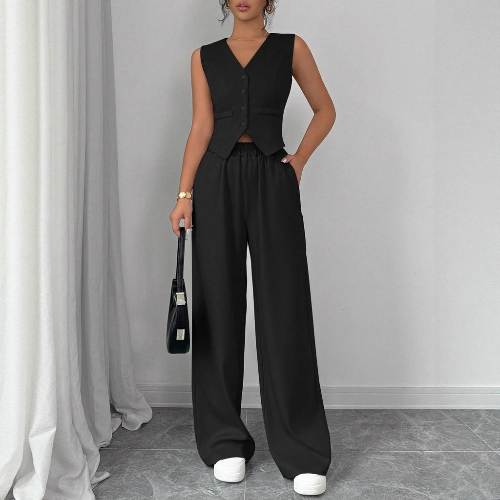 IBEX Women’s Tailored Vest & Wide-Leg Pants Set