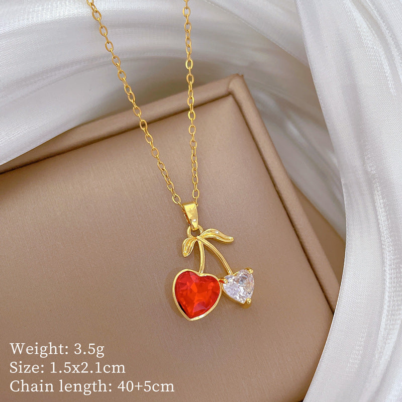 【】 Multi-element style copper micro-inlaid combination women's exquisite chain