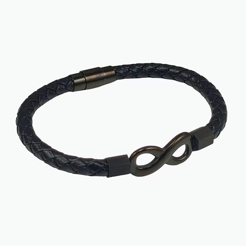 IBEX Braided Leather Infinity Bracelet