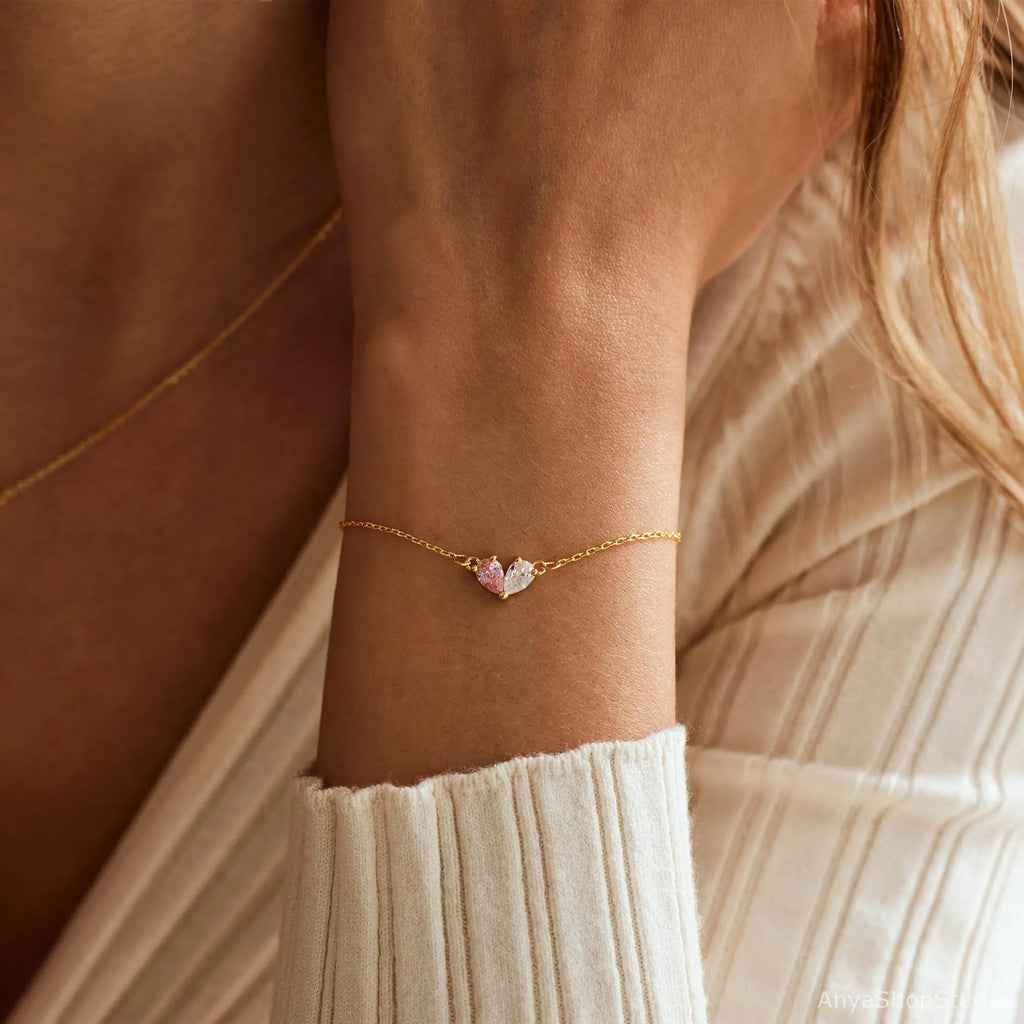 IBEX Two-Tone Heart Bracelet