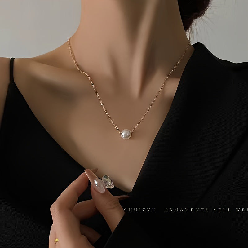 Elegant 18K Gold-Plated Pearl Necklace