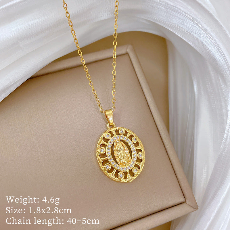 【】 Multi-element style copper micro-inlaid combination women's exquisite chain
