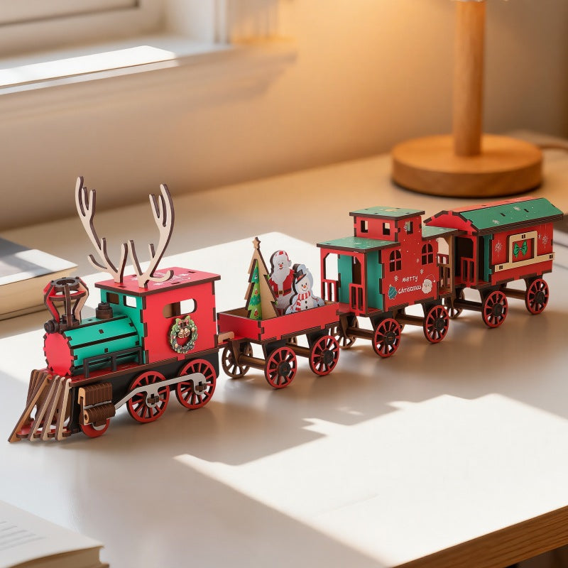 DIY Christmas Wooden Train Set