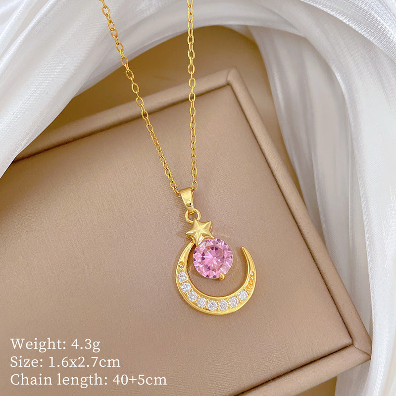 【】 Multi-element style copper micro-inlaid combination women's exquisite chain