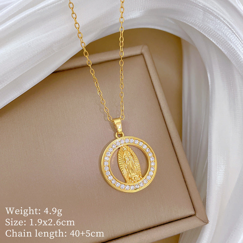 【】 Multi-element style copper micro-inlaid combination women's exquisite chain