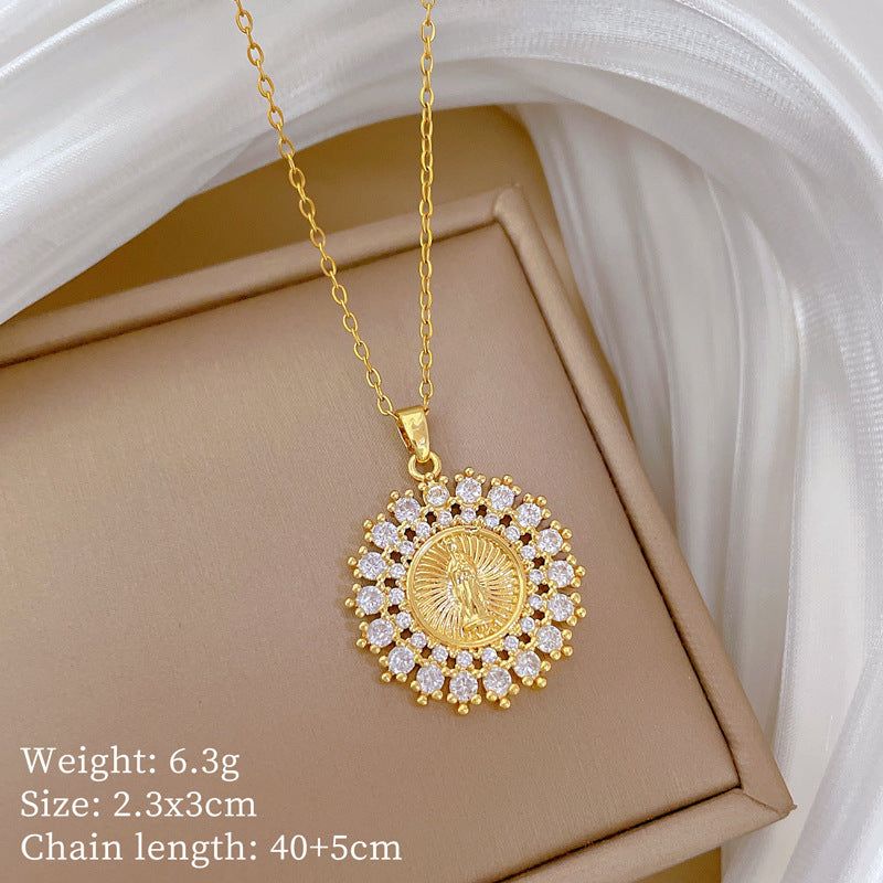 【】 Multi-element style copper micro-inlaid combination women's exquisite chain