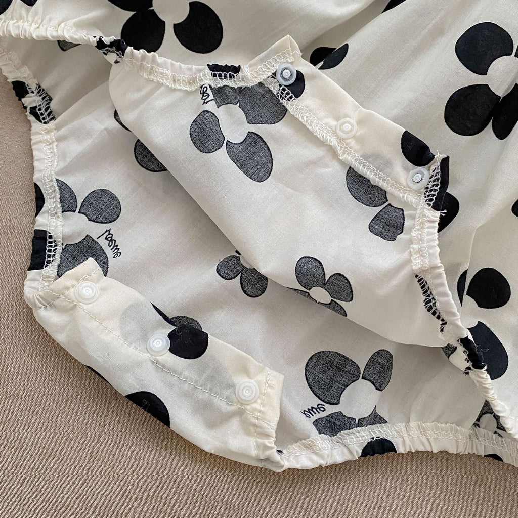 Baby clothes spring foreign style girl baby long-sleeved flowers Hayi princess bag fart climbing clothes hair band