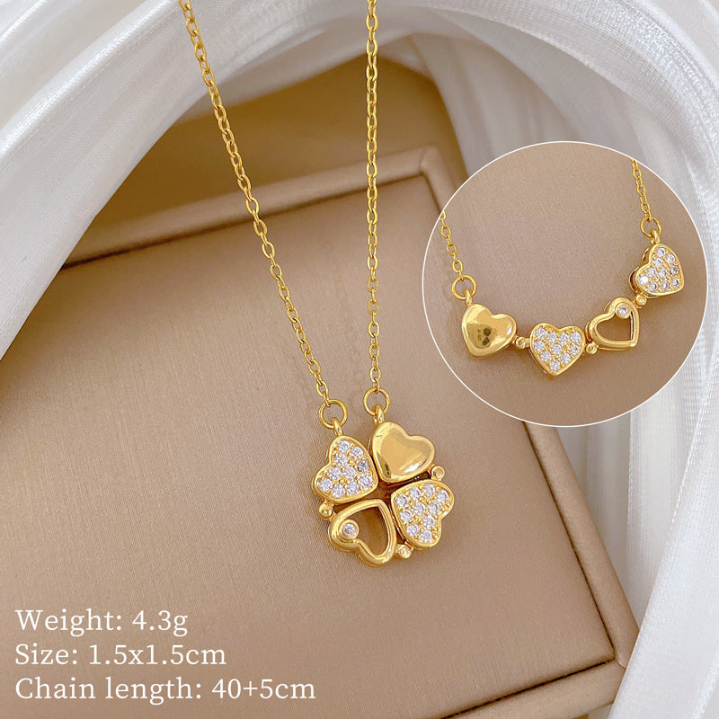 【】 Multi-element style copper micro-inlaid combination women's exquisite chain