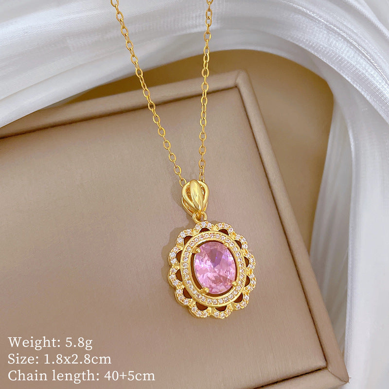 【】 Multi-element style copper micro-inlaid combination women's exquisite chain