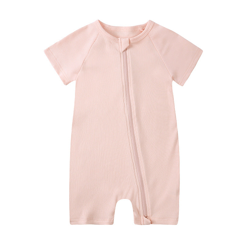 Baby clothes, short-sleeved striped clothes, baby one-piece clothes for newborns, bamboo fiber crawling suits, pajamas for summer